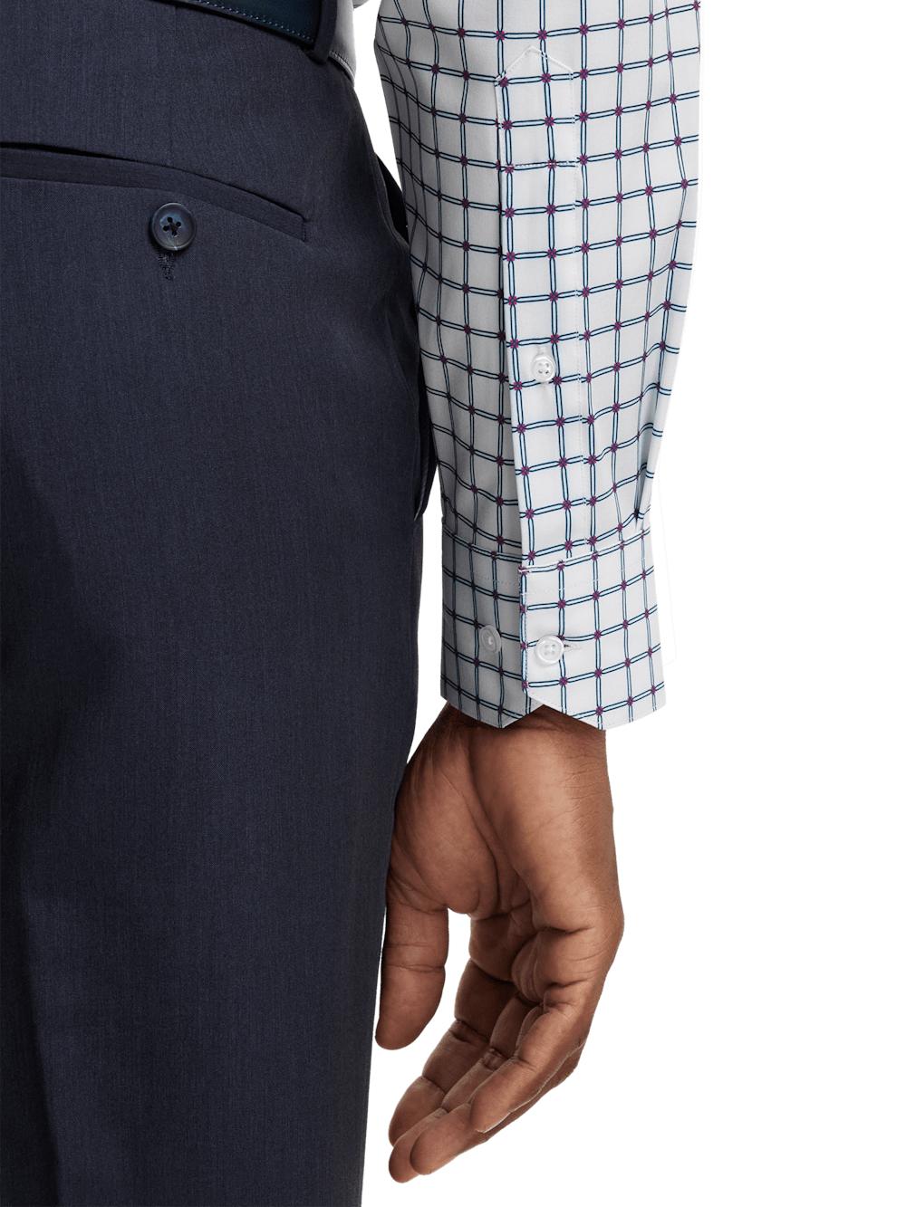 Performance Stretch Check Casual Shirt - Blue/pink Product Image