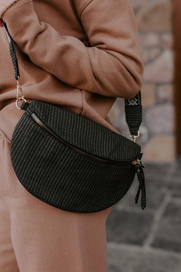 City Chic Faux Leather Fanny Pack in Black Product Image