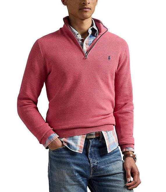 Polo Ralph Lauren Quarter-Zip Mesh-Knit Sweater Product Image