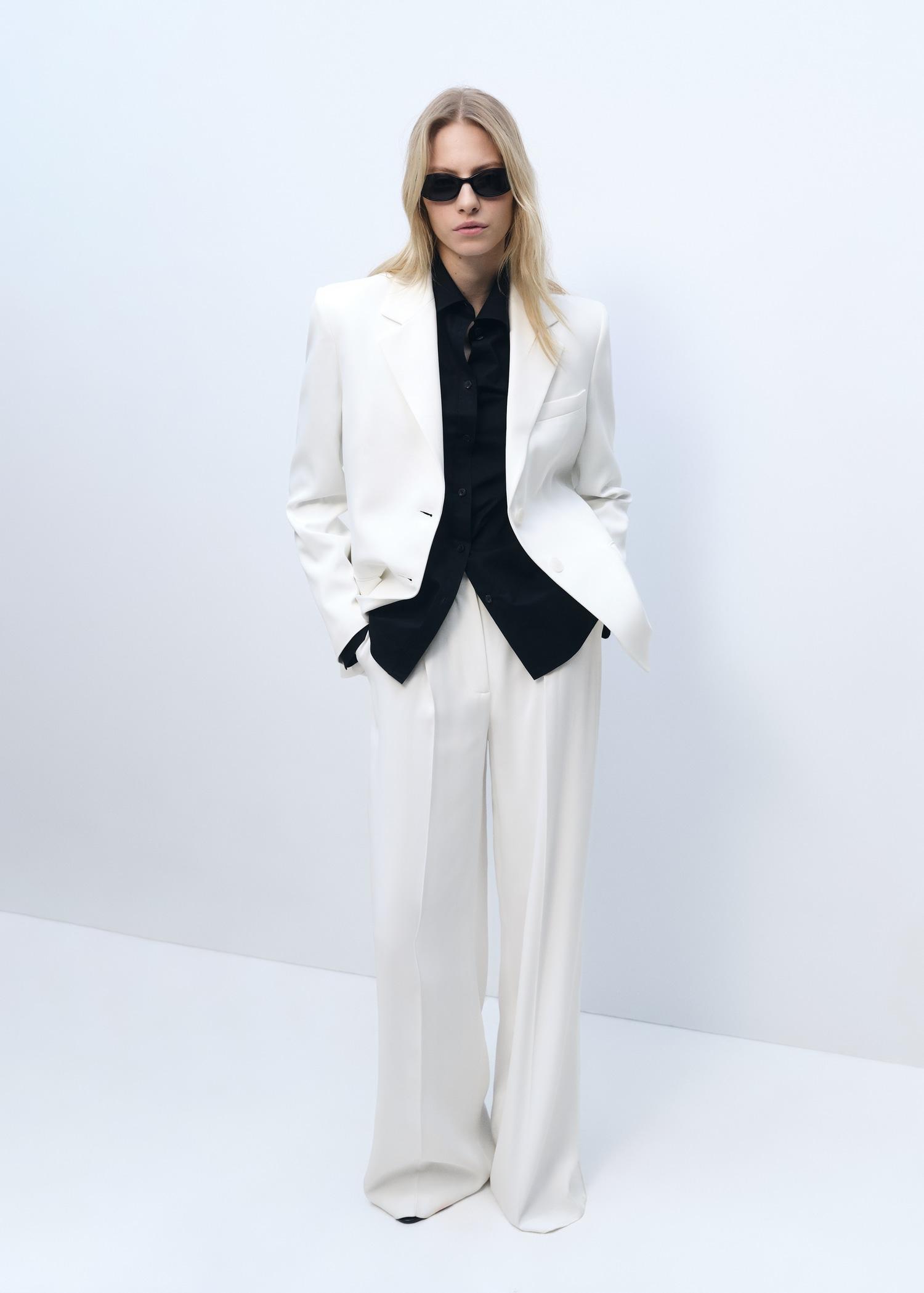 Straight button suit blazer - Women | MANGO USA Product Image