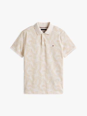 Regular Fit Allover Leaf Print Polo Product Image