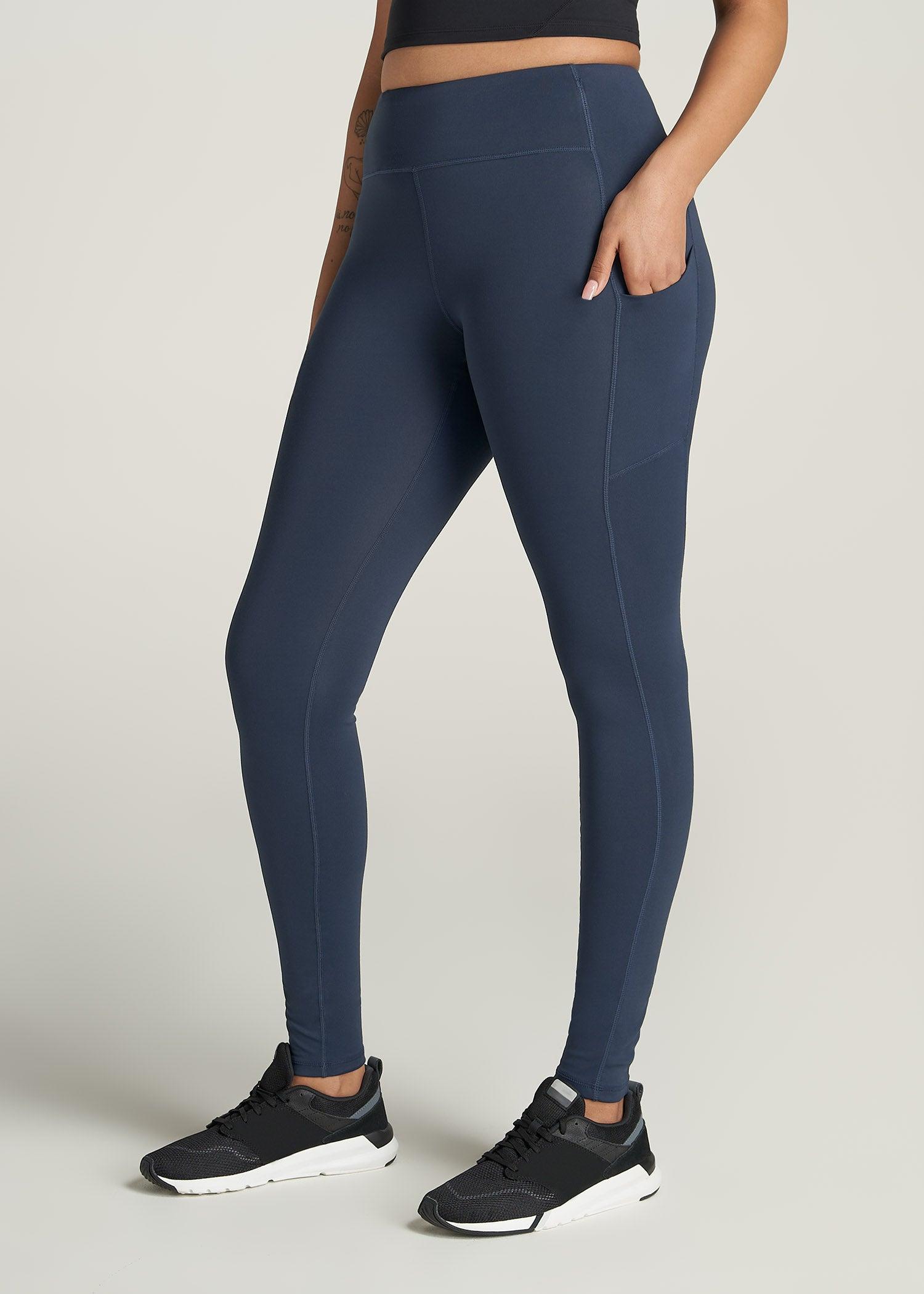 Active Leggings with Pockets for Tall Women in Navy Female Product Image