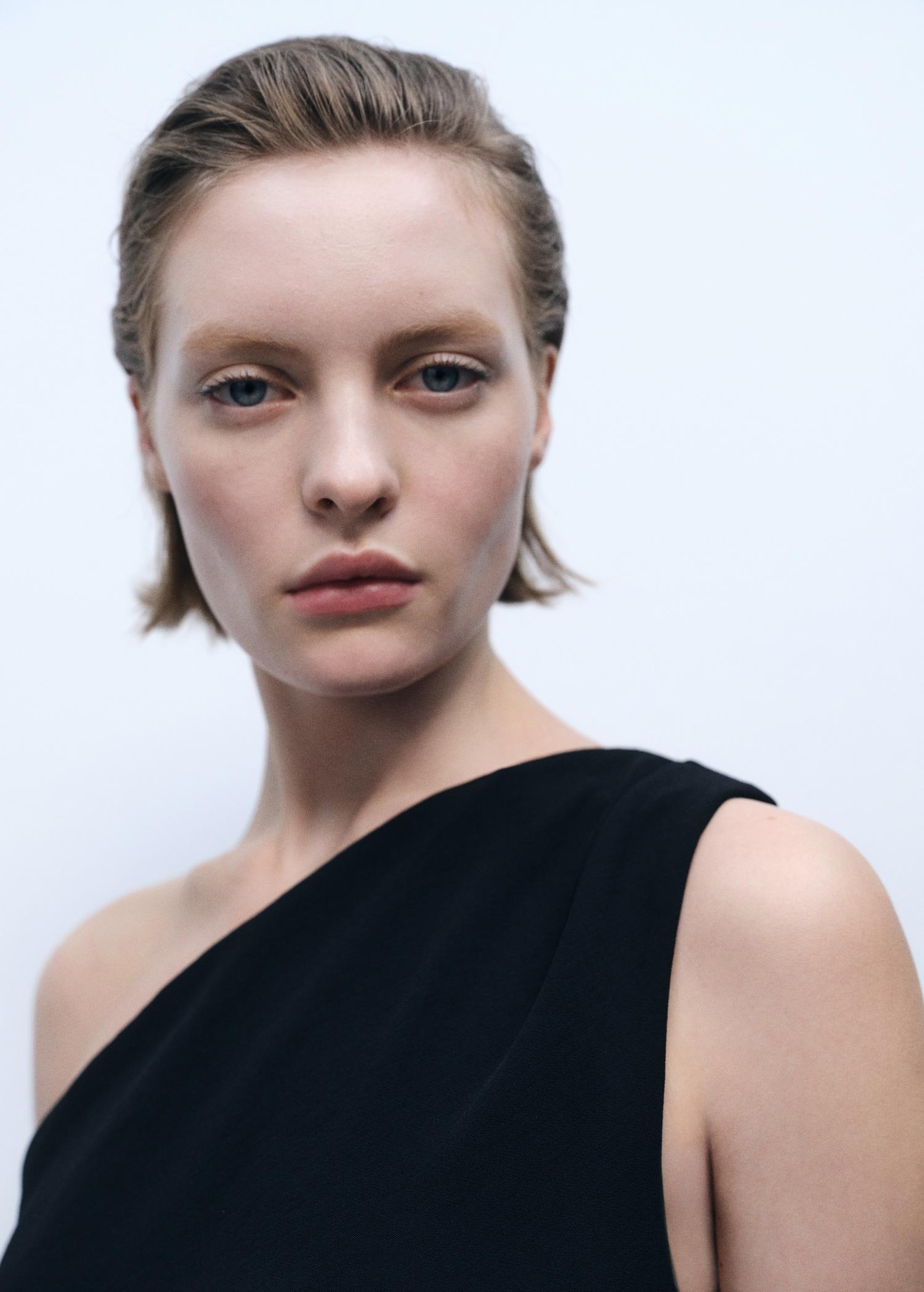 Asymmetrical jumpsuit with draped detail - Women | MANGO USA Product Image