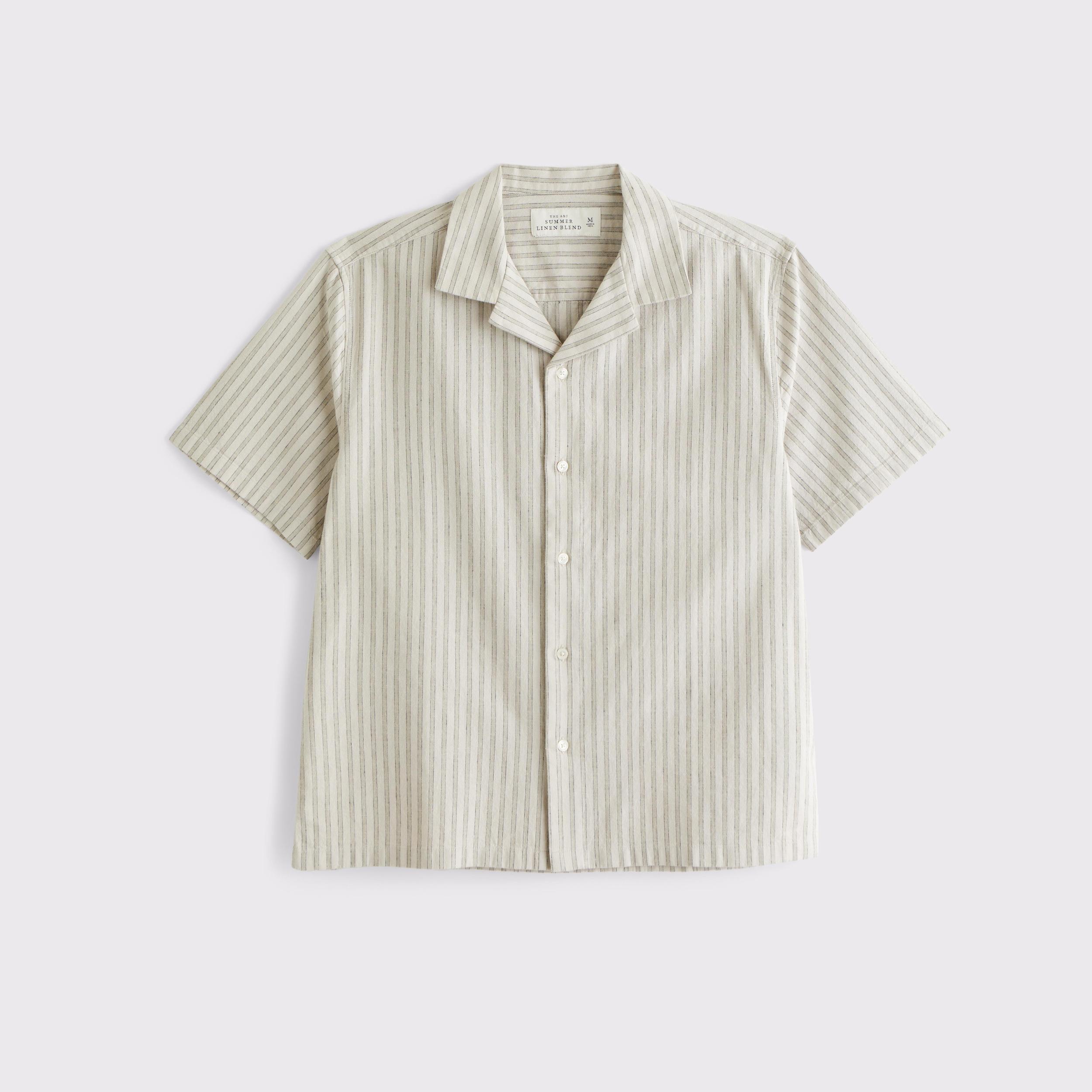 Camp Collar Summer Linen-Blend Shirt Product Image
