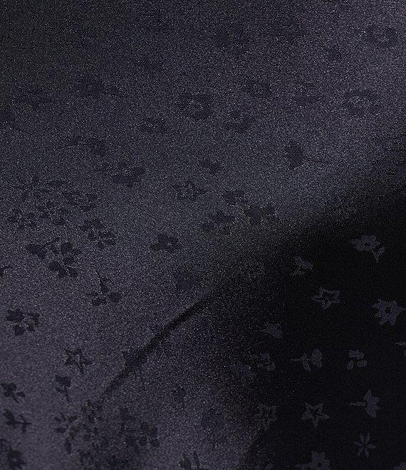 Midnight Doll Satin Jacquard Spaghetti Strap Back Cut Out Long Dress Product Image