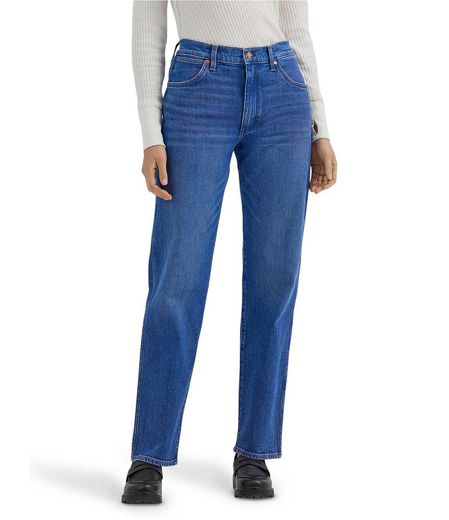 Wrangler Sunset Denim Mid Rise Straight Leg Jeans Product Image