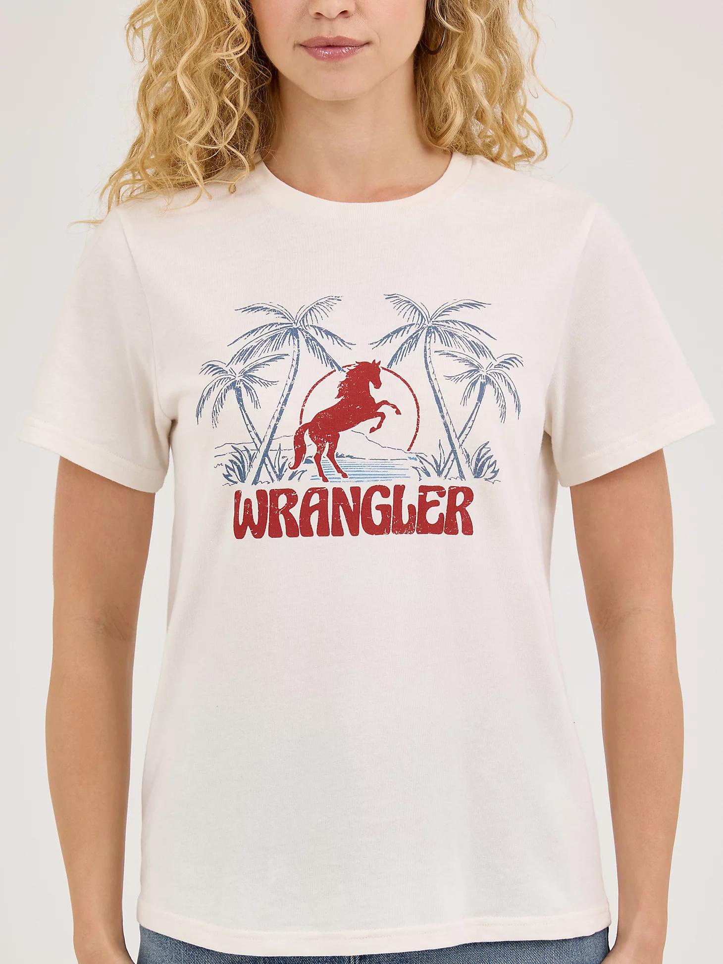 Women's Tropical Horse Graphic Tee in Marshmallow Product Image