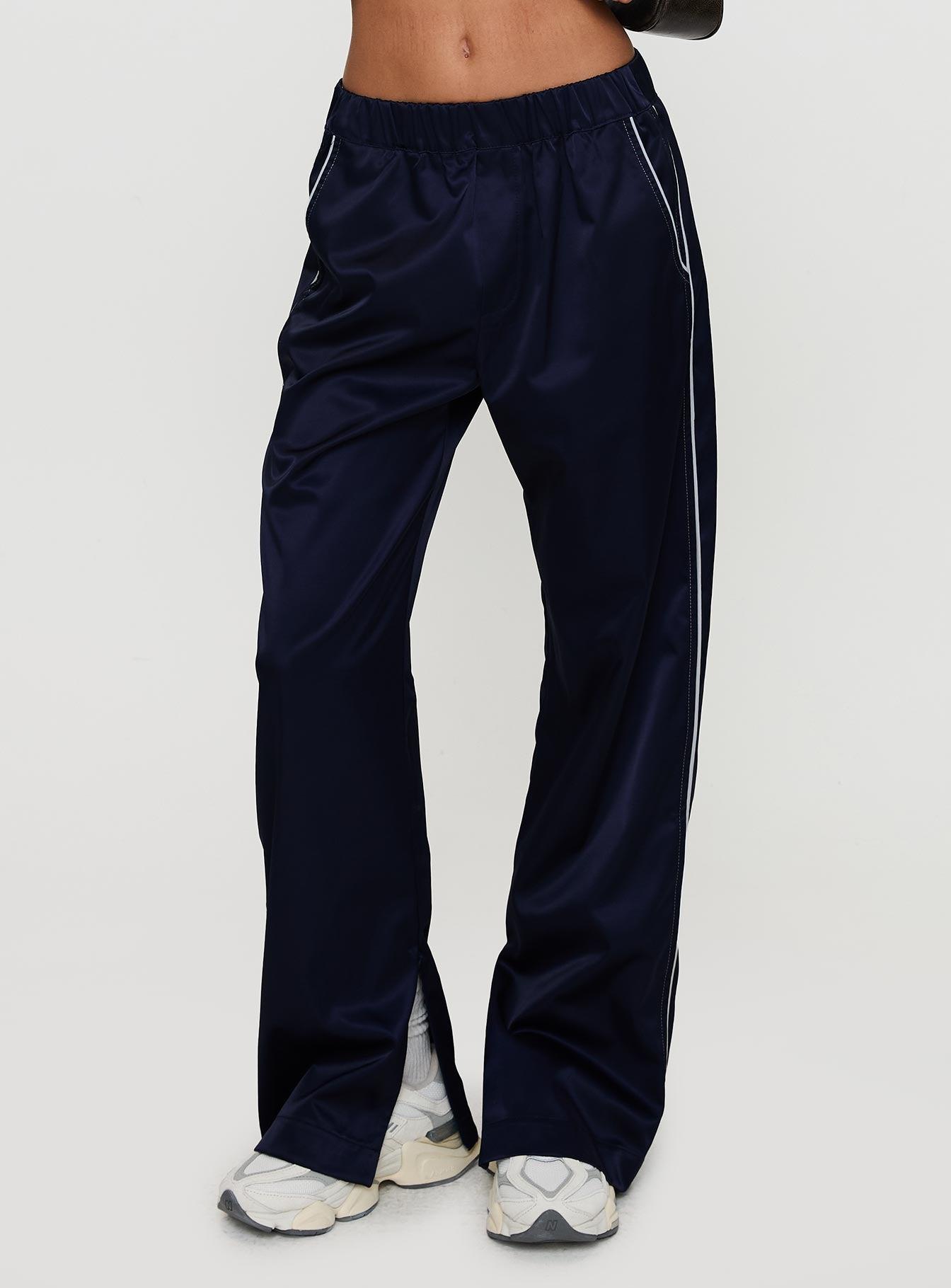 Travalta Satin Track Pant Navy Product Image