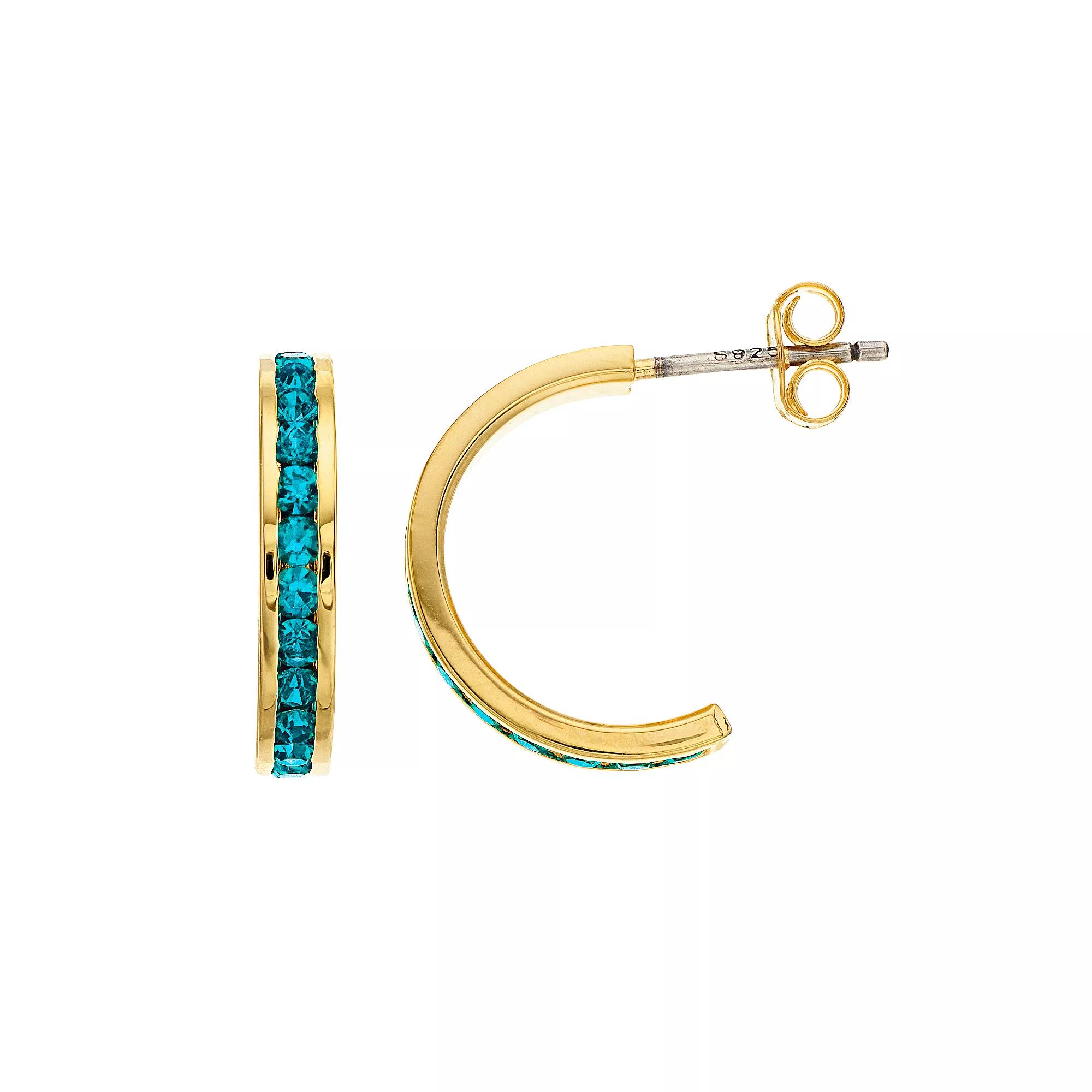 Traditions Jewelry Company 18k Gold Over Silver Crystal Birthstone Earrings, Women's, Gold Over Sterling Sep Product Image