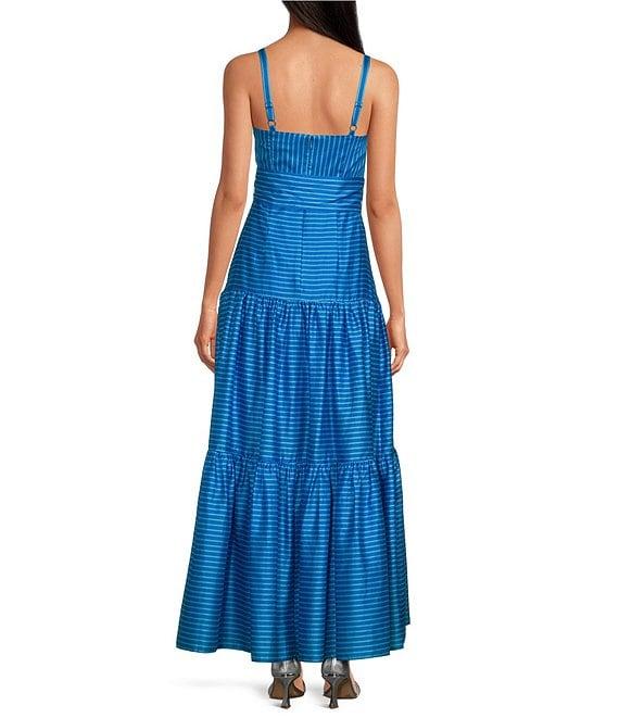 Belle by Badgley Mischka Elise Drop Waist Tiered Square Neck Maxi Dress Product Image