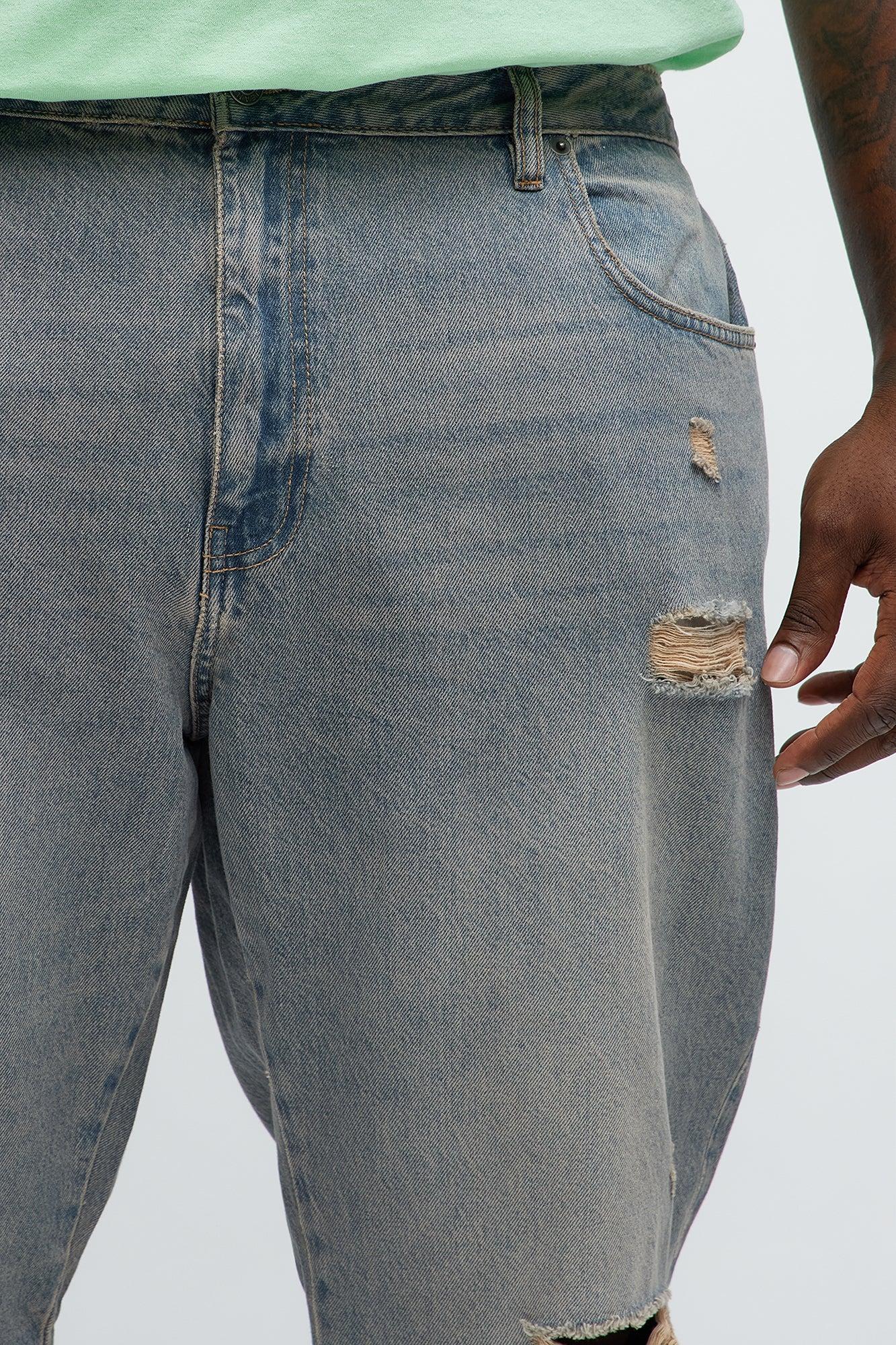 Don't Quit Ripped Stacked Slim Flare Jeans - Vintage Blue Wash Product Image