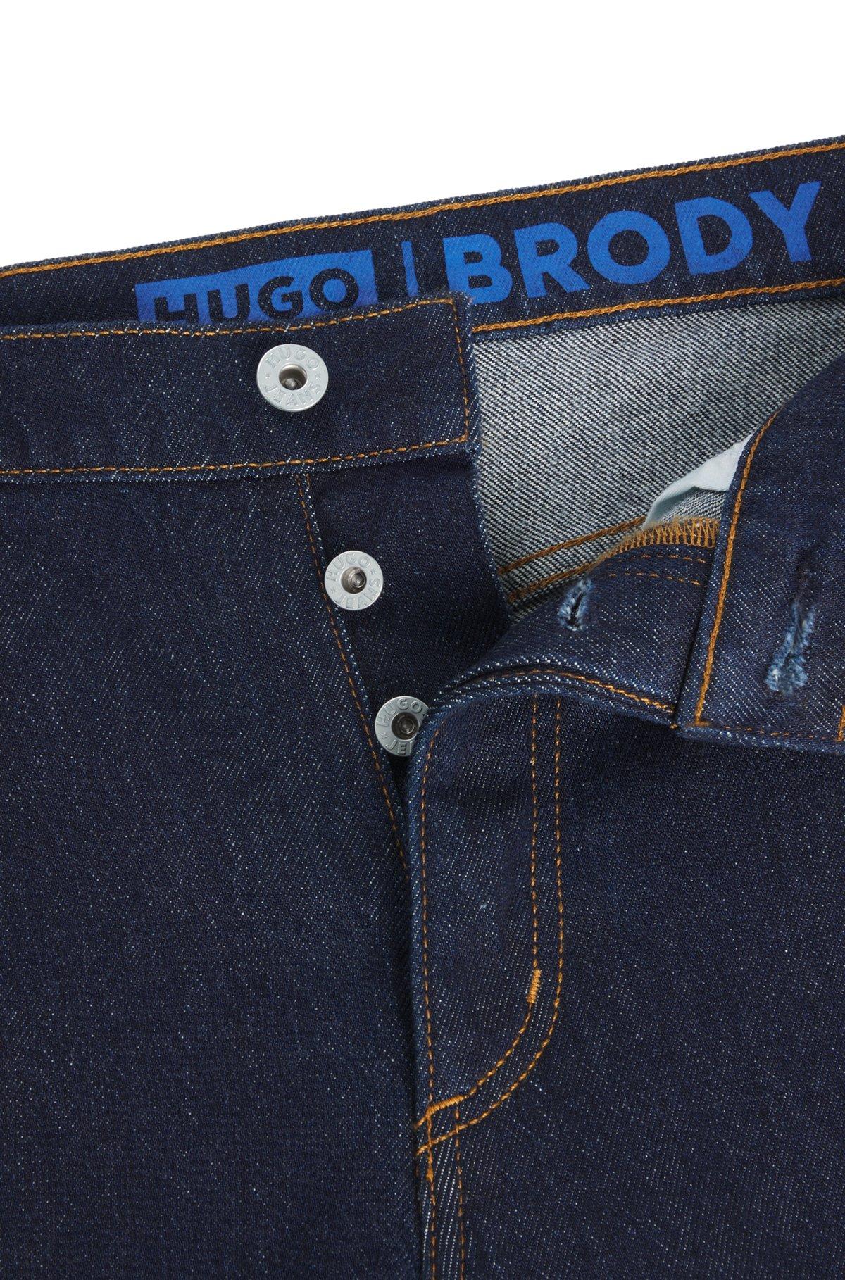 Tapered-fit jeans in dark-blue stretch denim Product Image