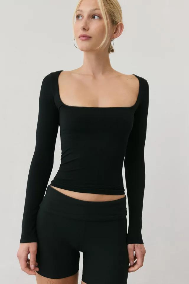 Out From Under Ruby Square Neck Long Sleeve Cropped Tee Product Image