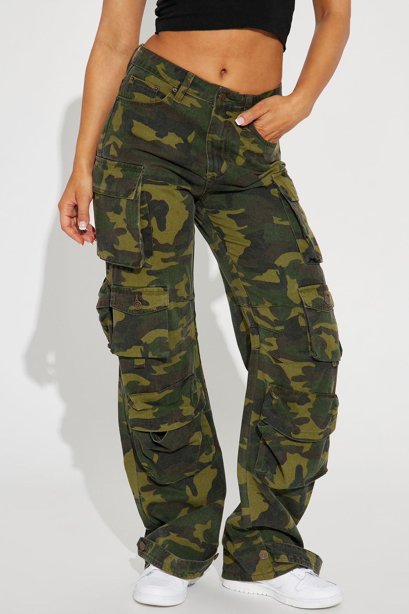No Regrets Camo Cargo Pant - Olive/combo Product Image