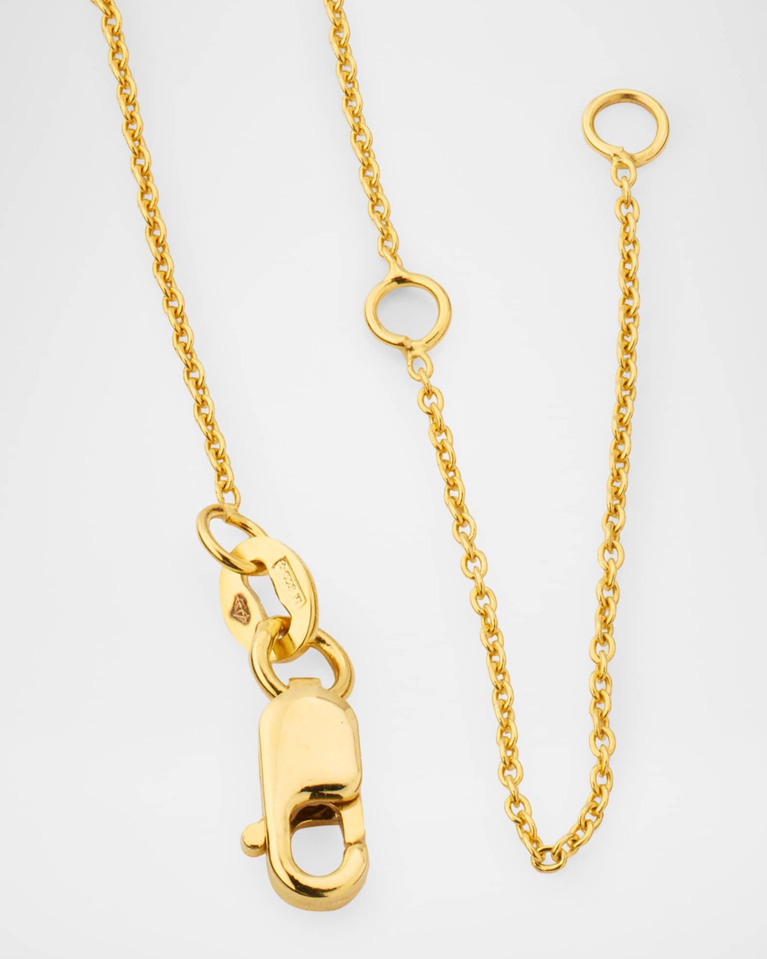 18K Yellow Gold Diamond Dragon Pendant Necklace Product Image