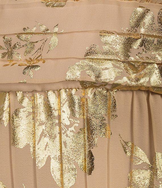 R & M Richards Halter Pleated Foil Dress Product Image