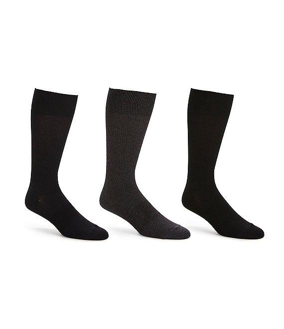 Gold Label Roundtree & Yorke Solid Ribbed Crew Socks 3-Pack Product Image