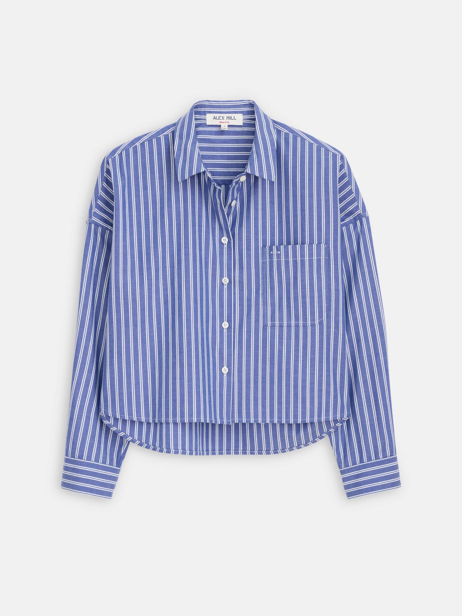 Cropped Jo Striped Shirt In Oxford Product Image