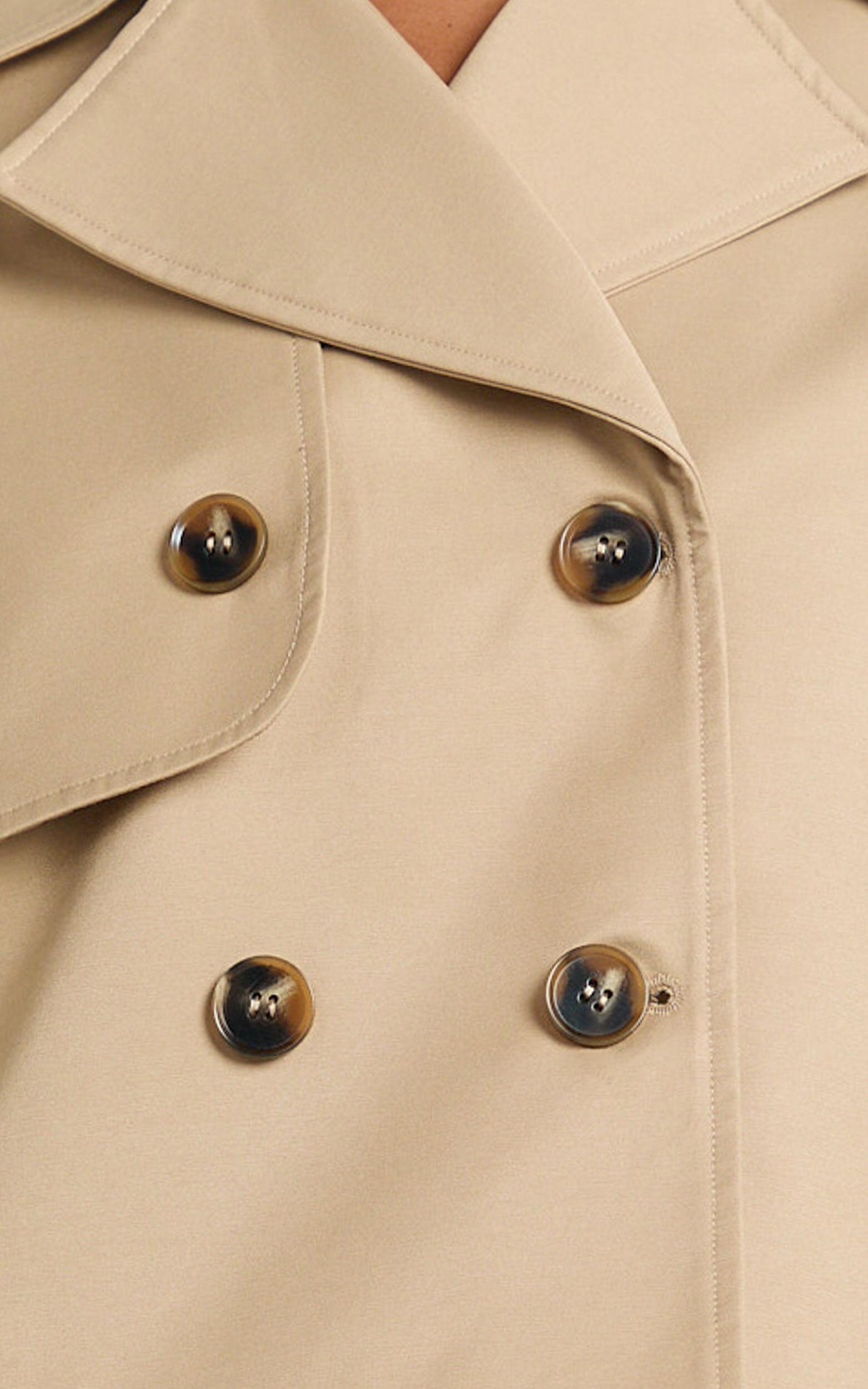 Rose Jacket - Cropped Double Breasted Trench Jacket in Beige Product Image