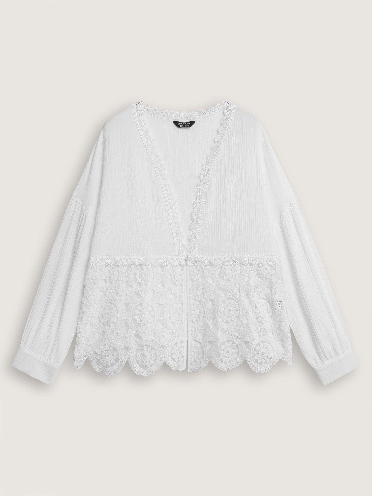 Boho Lace Cut-Out Open-Front Cover-Up Female Product Image