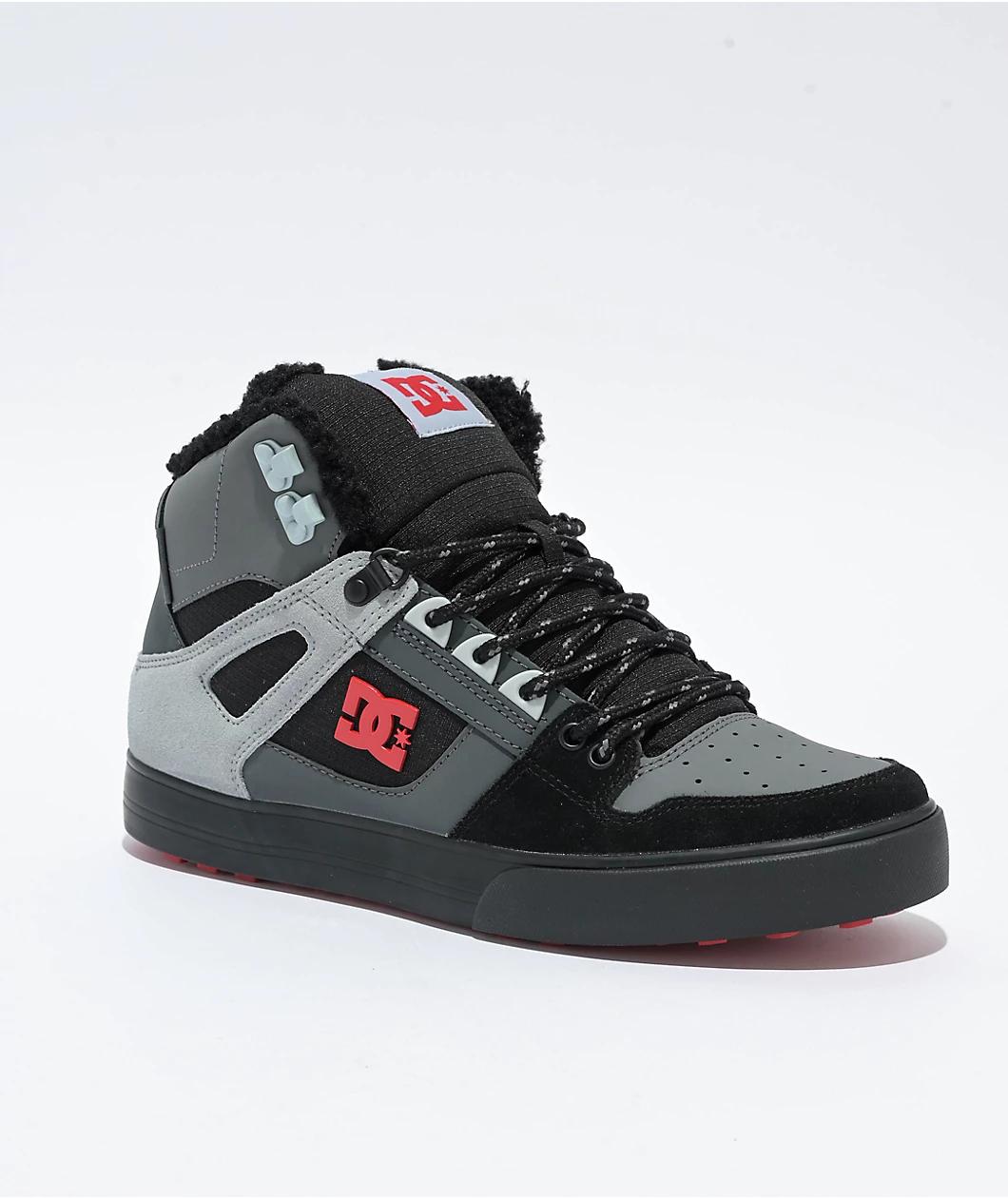 DC Pure Wc Wnt Black, Red, & Grey High Top Shoes Product Image
