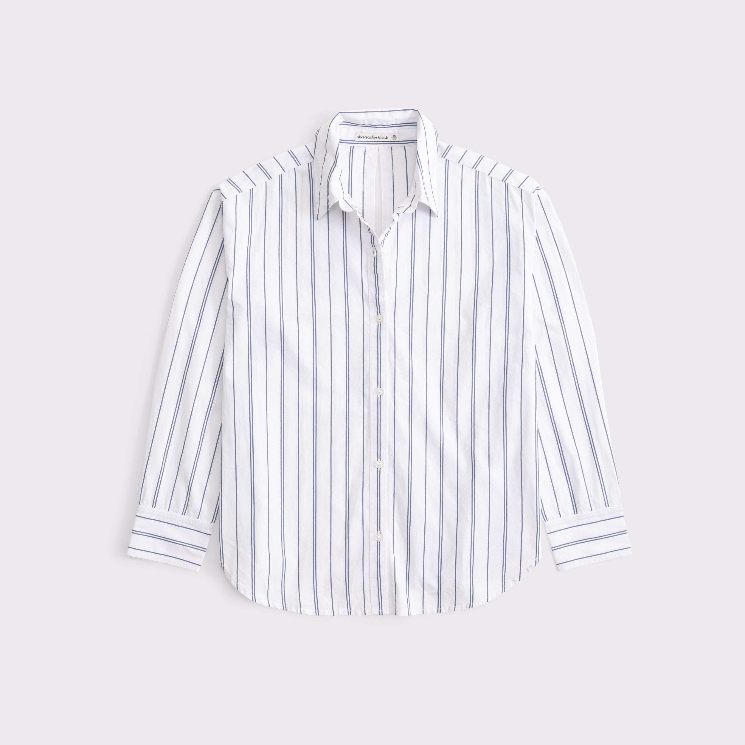 Oversized Tie-Back Poplin Shirt Product Image