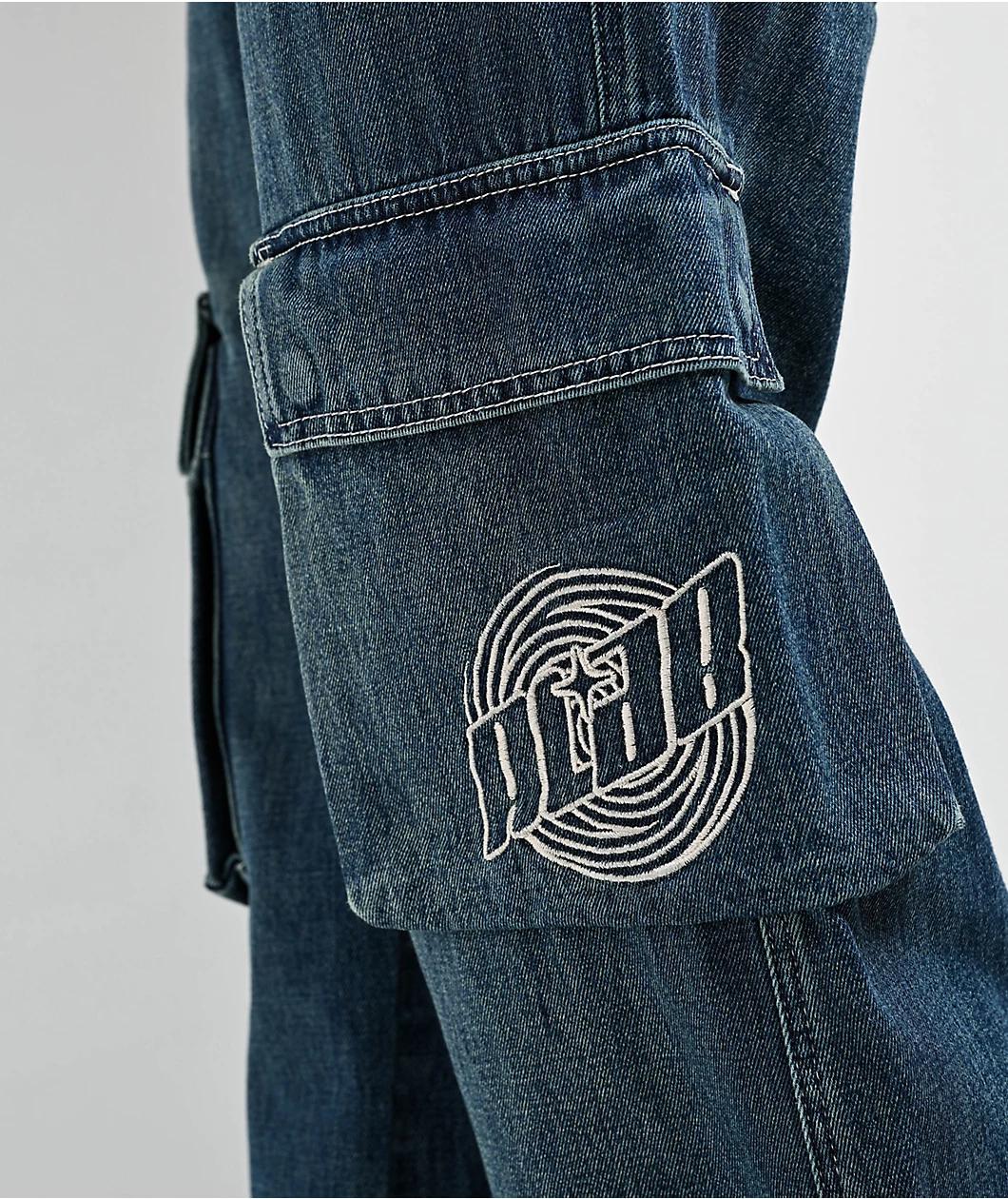 A.LAB Ether Blue Cargo Flare Jeans Product Image