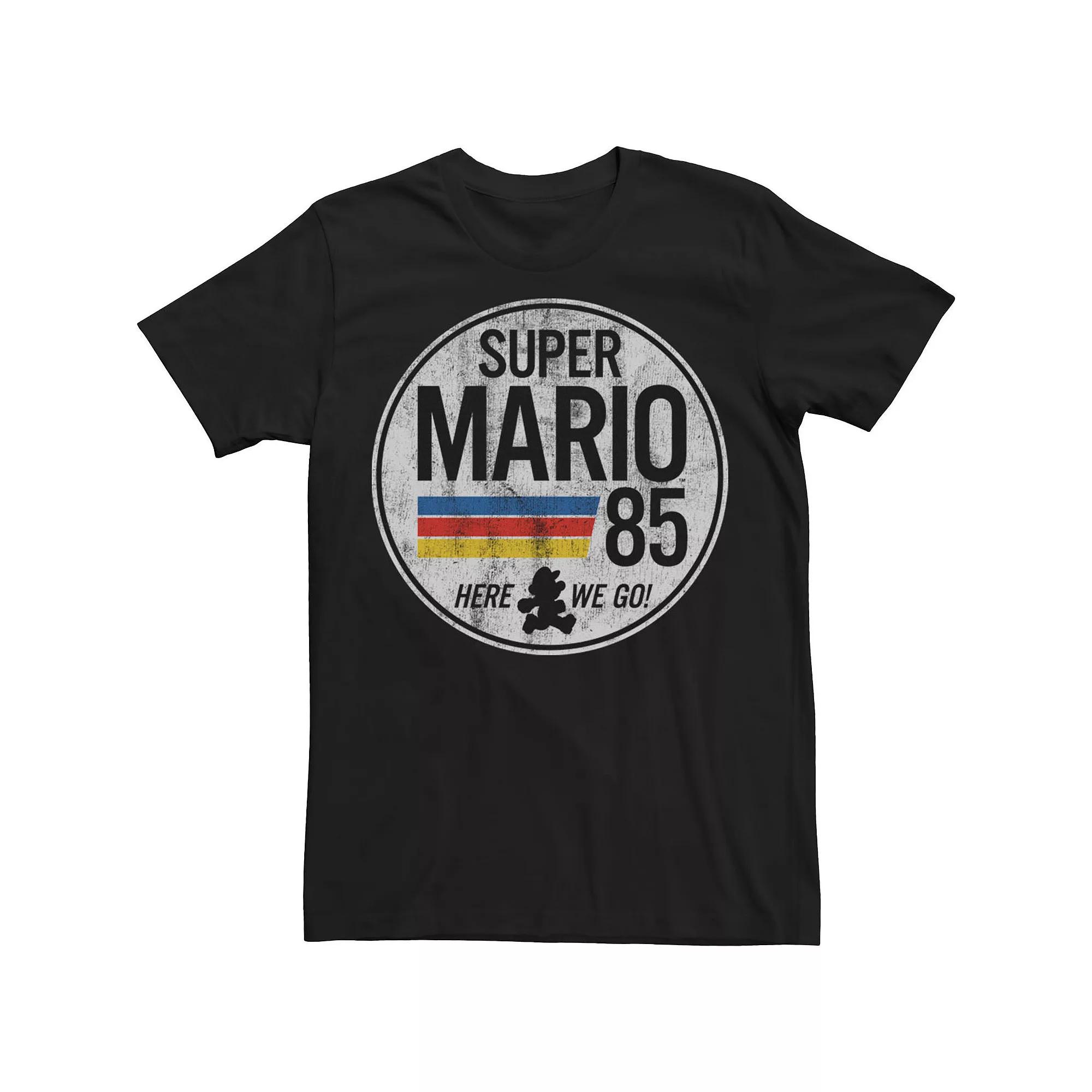 Big & Tall Nintendo Mario Is Go Crest Shield Logo Tee, Men's,  Product Image