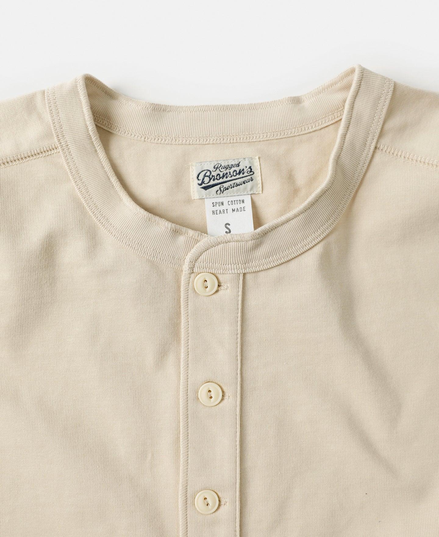 10.6 oz Cotton Short Sleeve Henley T-Shirt - Apricot Product Image
