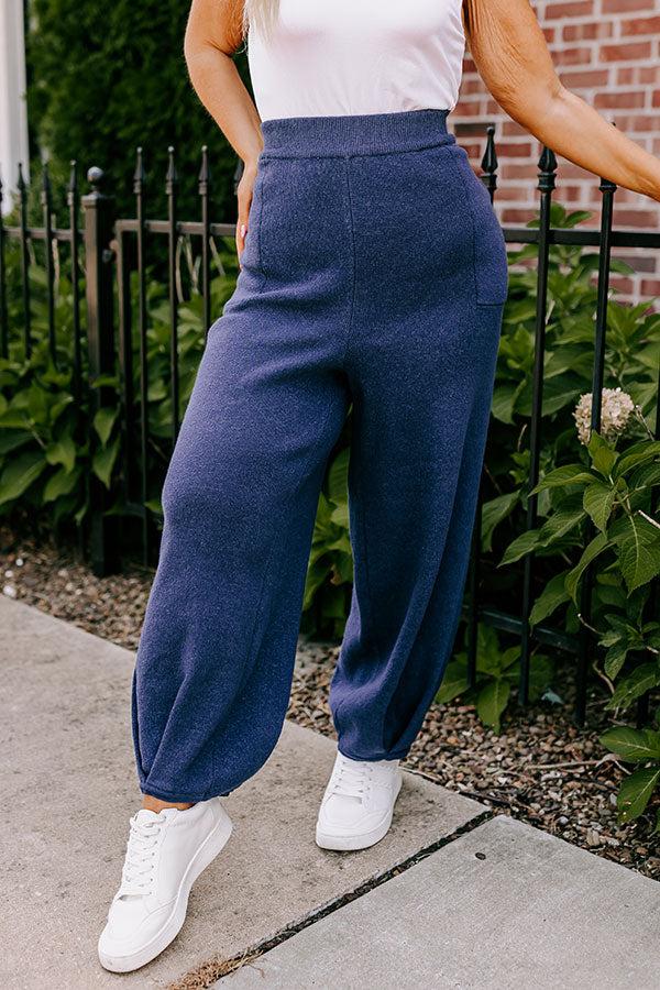 Street Chic High Waist Knit Pants Curves Product Image