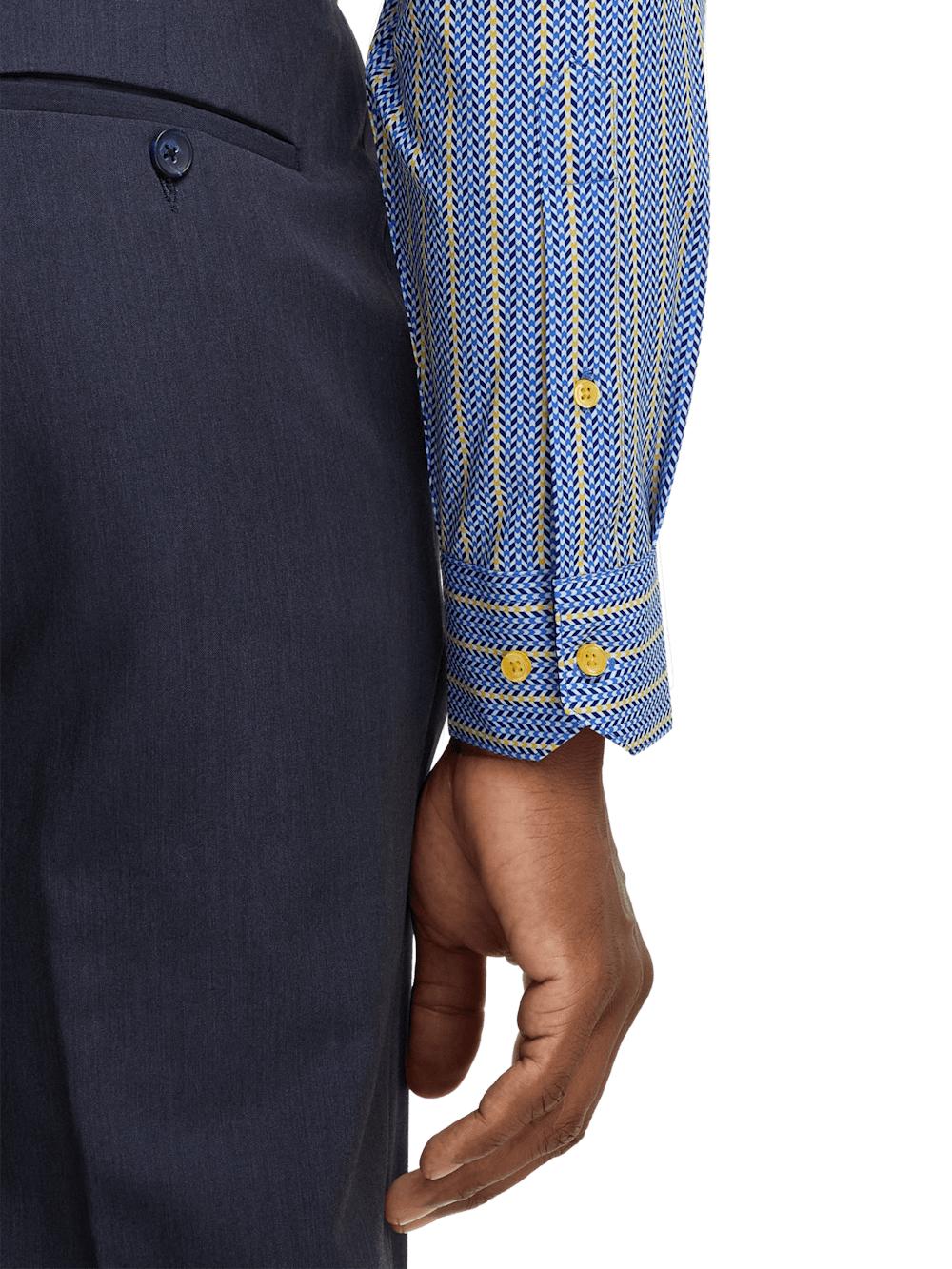 Performance Stretch Stripe Casual Shirt - Blue/yellow Product Image