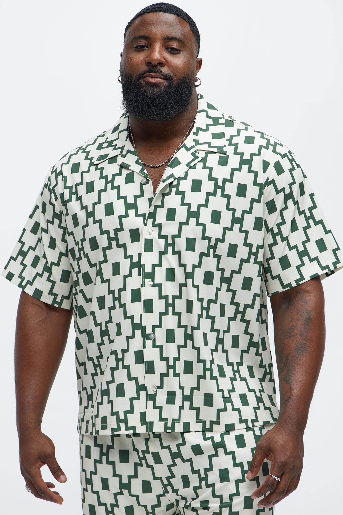 Mosaic Printed Cuban Shirt - Cream/combo Product Image