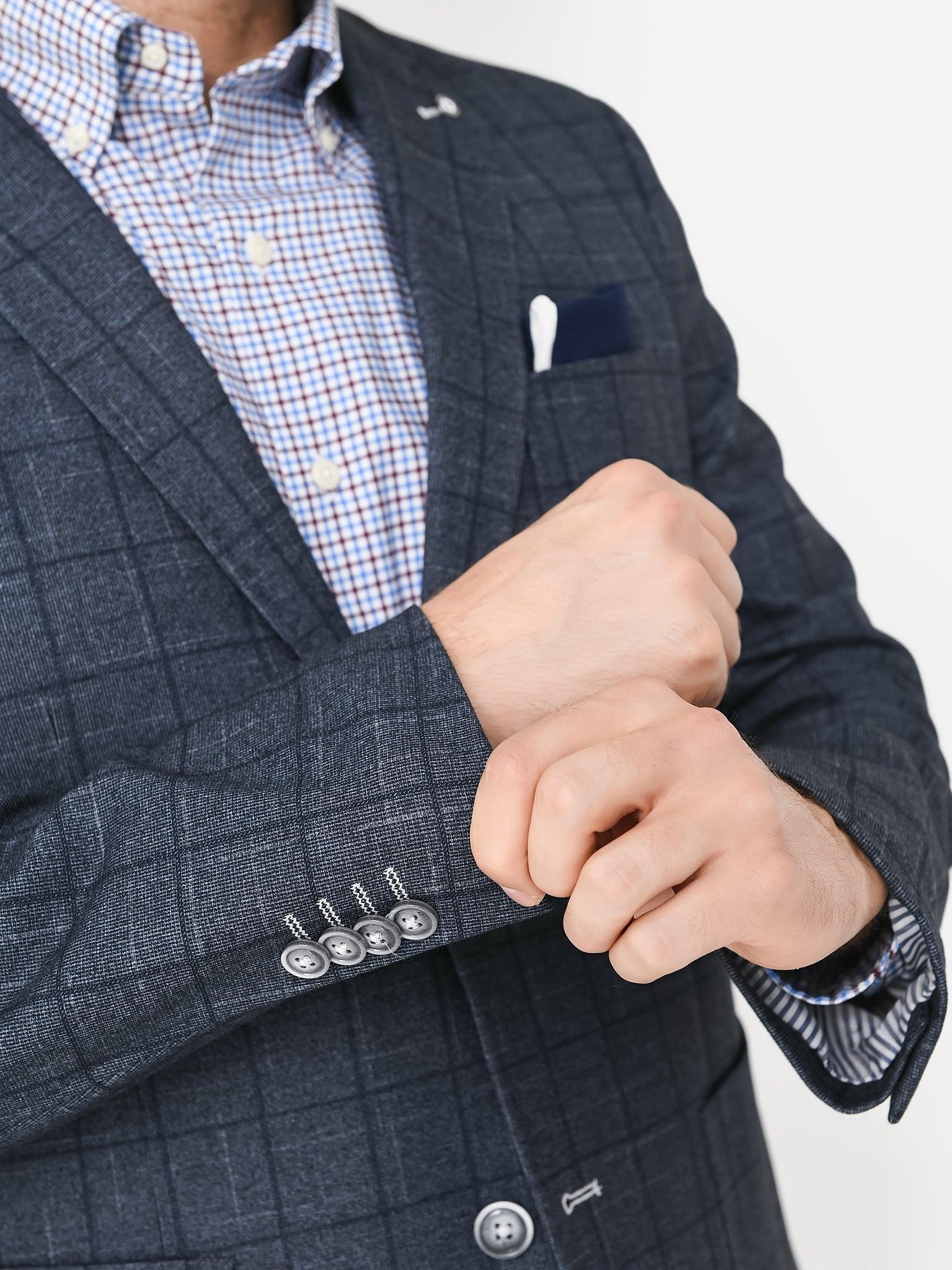 Blue Industry Men Fashion Check Blazer Product Image