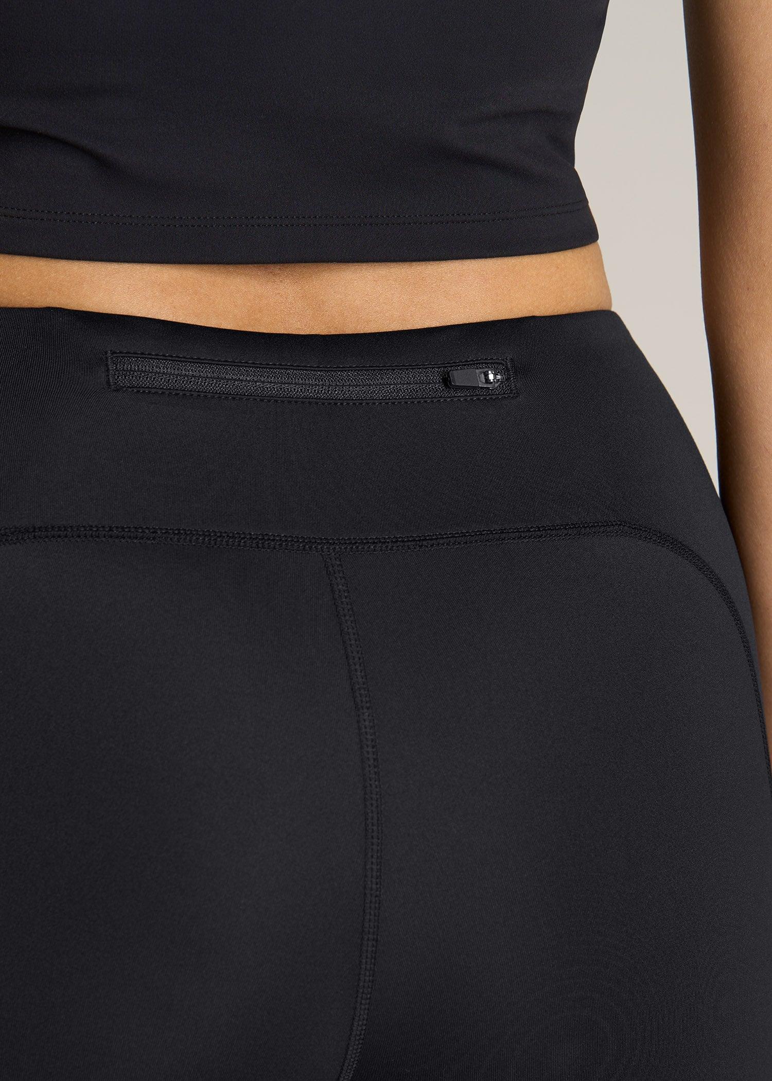 Active Leggings with Pockets for Tall Women in Black Female Product Image