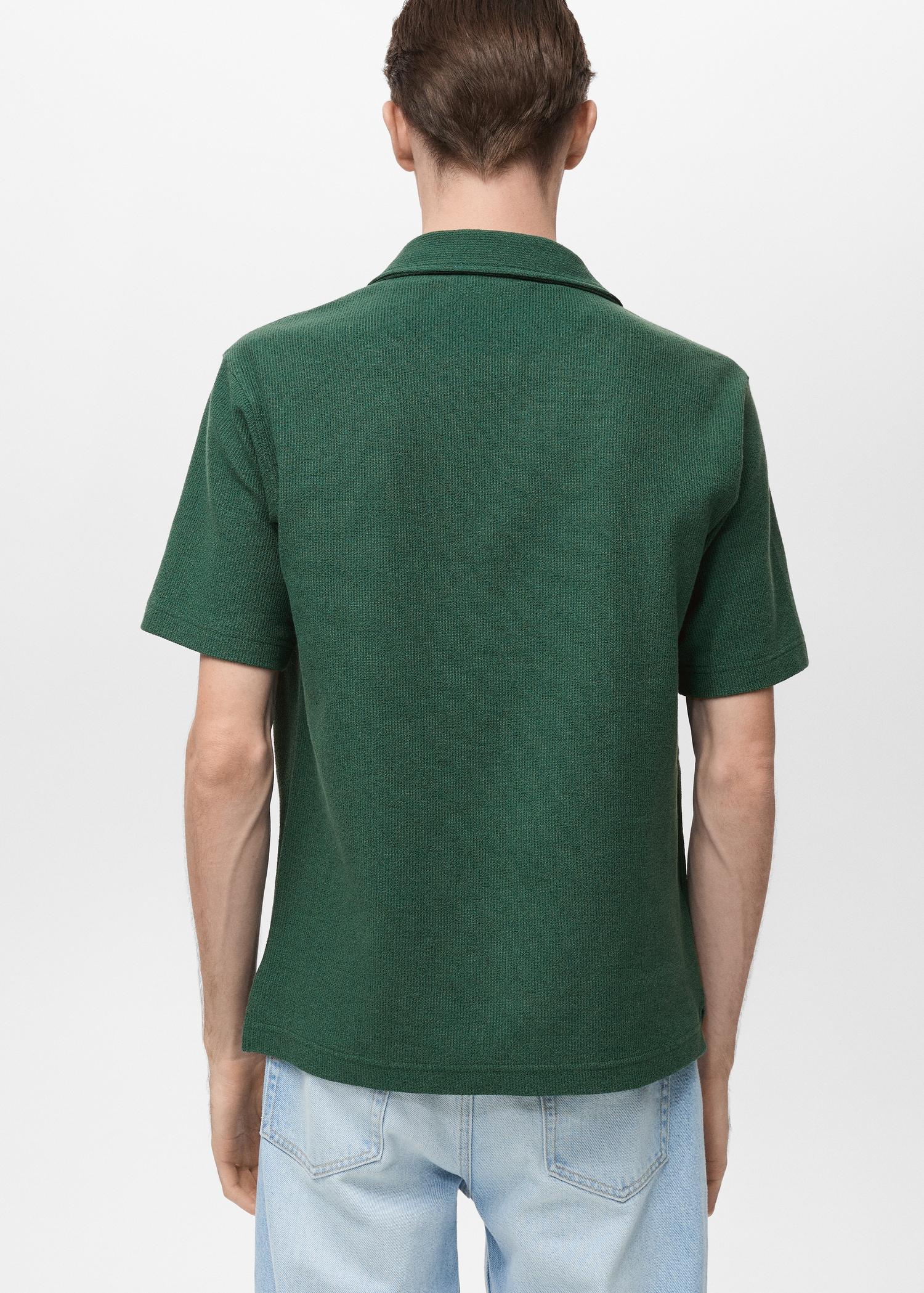 Regular-fit textured polo shirt - Men | MANGO USA Product Image