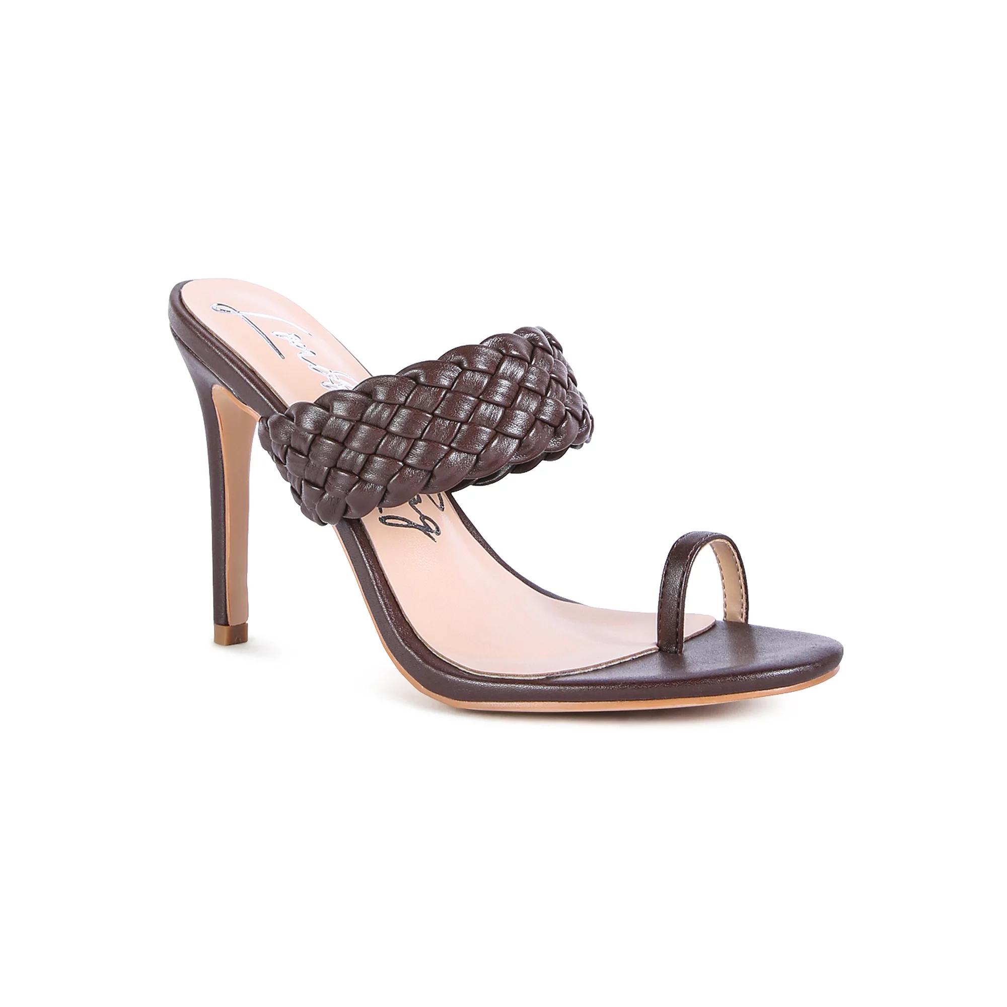 London Rag High Perks Woven Strap Women's Toe Ring Sandals, Size: 6.5, Latte Product Image