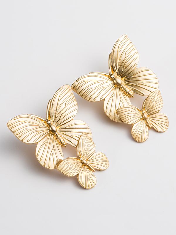Normcore Butterfly Shape Drop Earrings Product Image