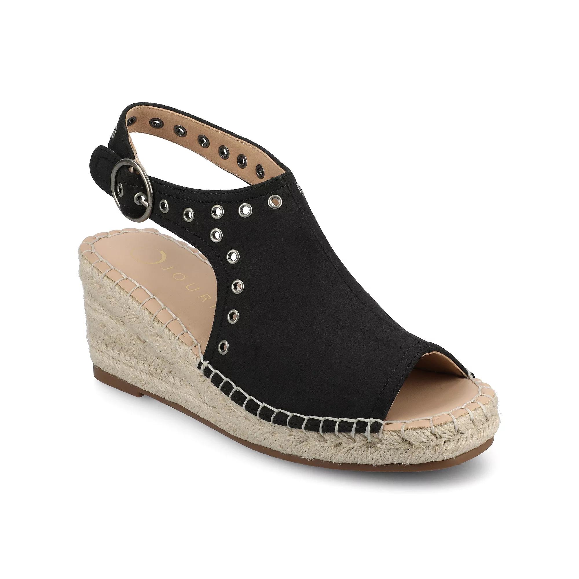 Journee Crisie Women's Ankle Strap Espadrille Wedge Sandals,  Product Image