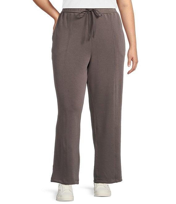Skies Are Blue Plus High Rise Brushed Modal Blend Drawstring Pants Product Image