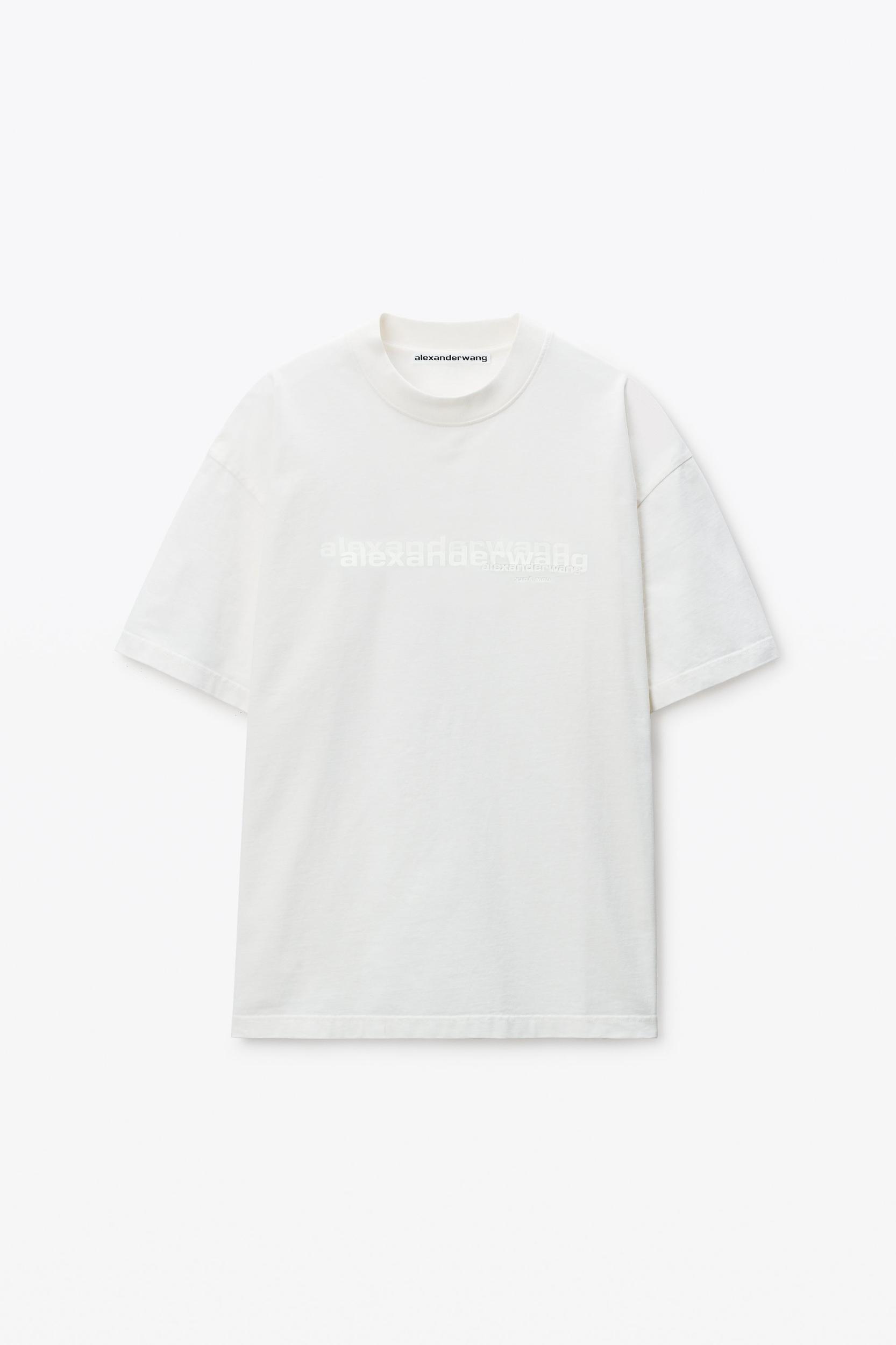 White Cotton Oversized Logo Tee Product Image