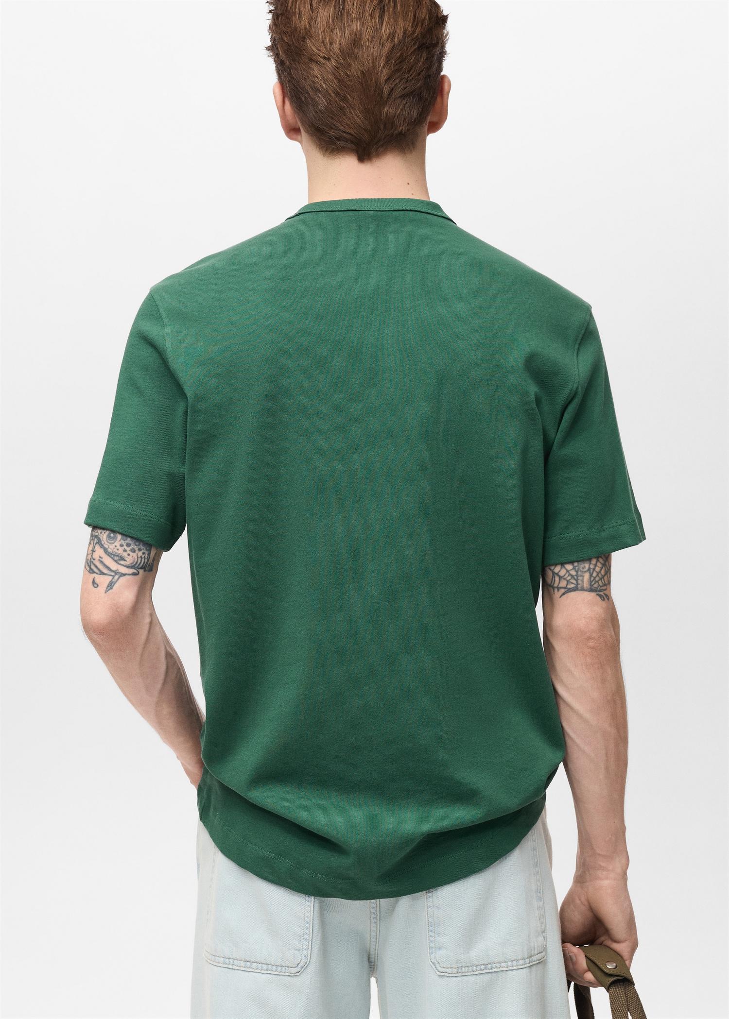 100% cotton embroidered t-shirt - Men | MANGO USA Product Image