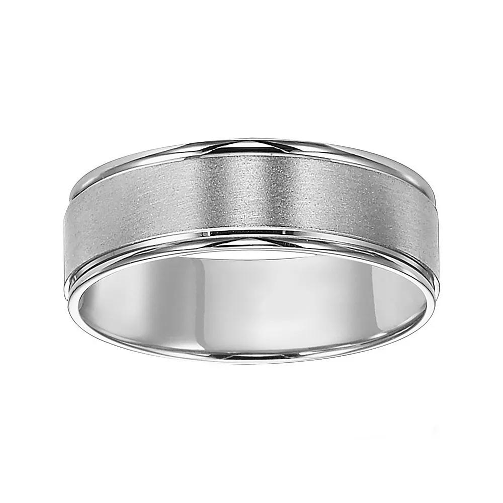 AXL 10k White Gold 6 mm Comfort Fit Mens Band Product Image