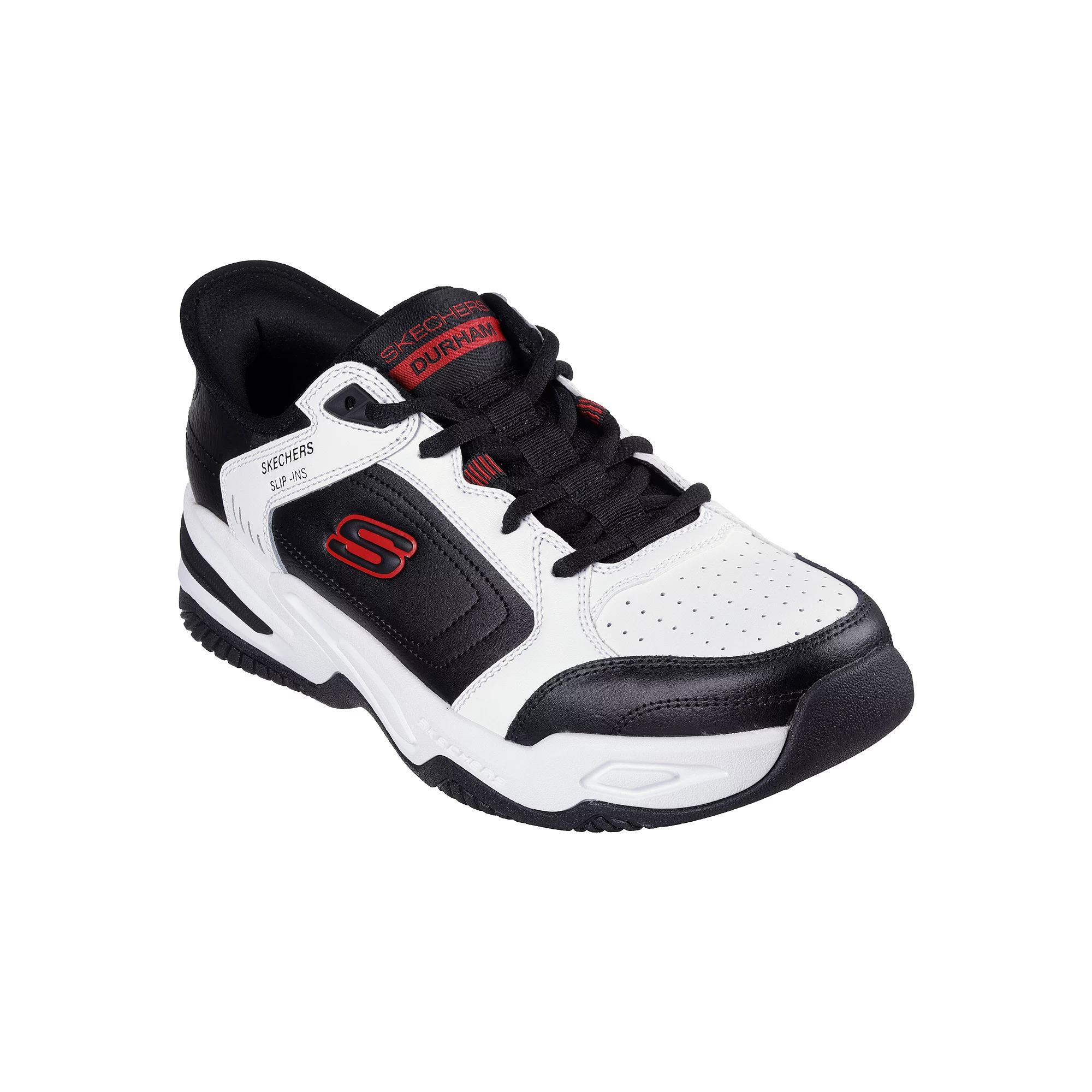 Skechers Hands Free Slip-ins® Relaxed Fit® Durham Delvor Men's Shoes, Size: 9.5, White Black Red Product Image