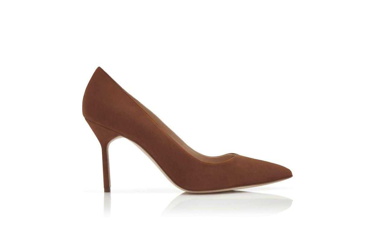 BB 90 Brown Suede Pointed Toe Pumps Product Image