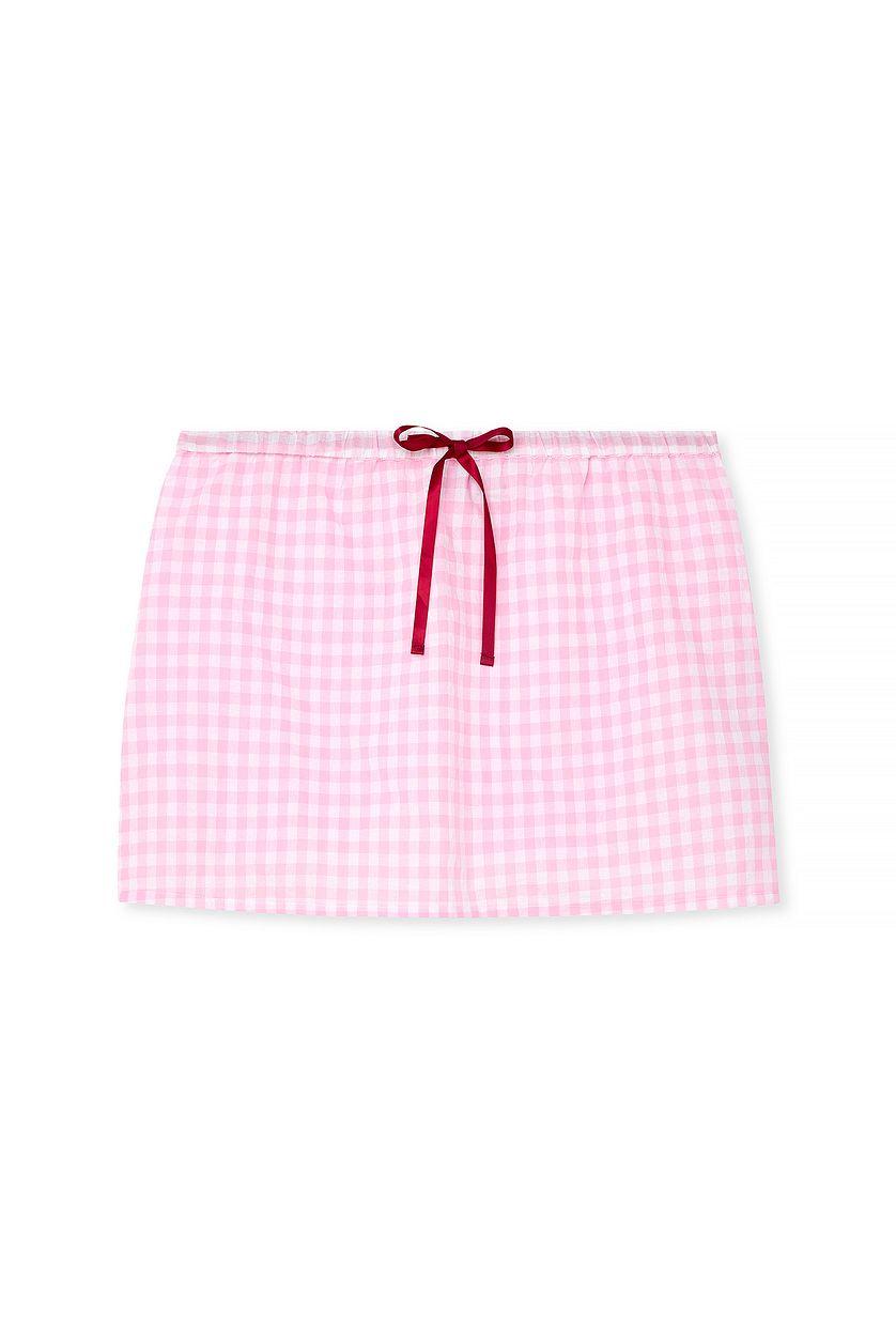 Checked Tie Front Skirt Product Image