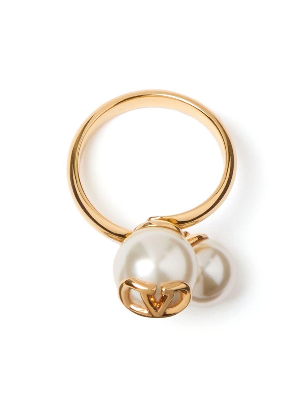 VLogo Signature faux-pearl ring Product Image