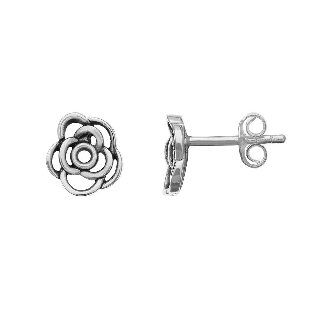PRIMROSE Sterling Silver Rose Stud Earrings, Women's Product Image