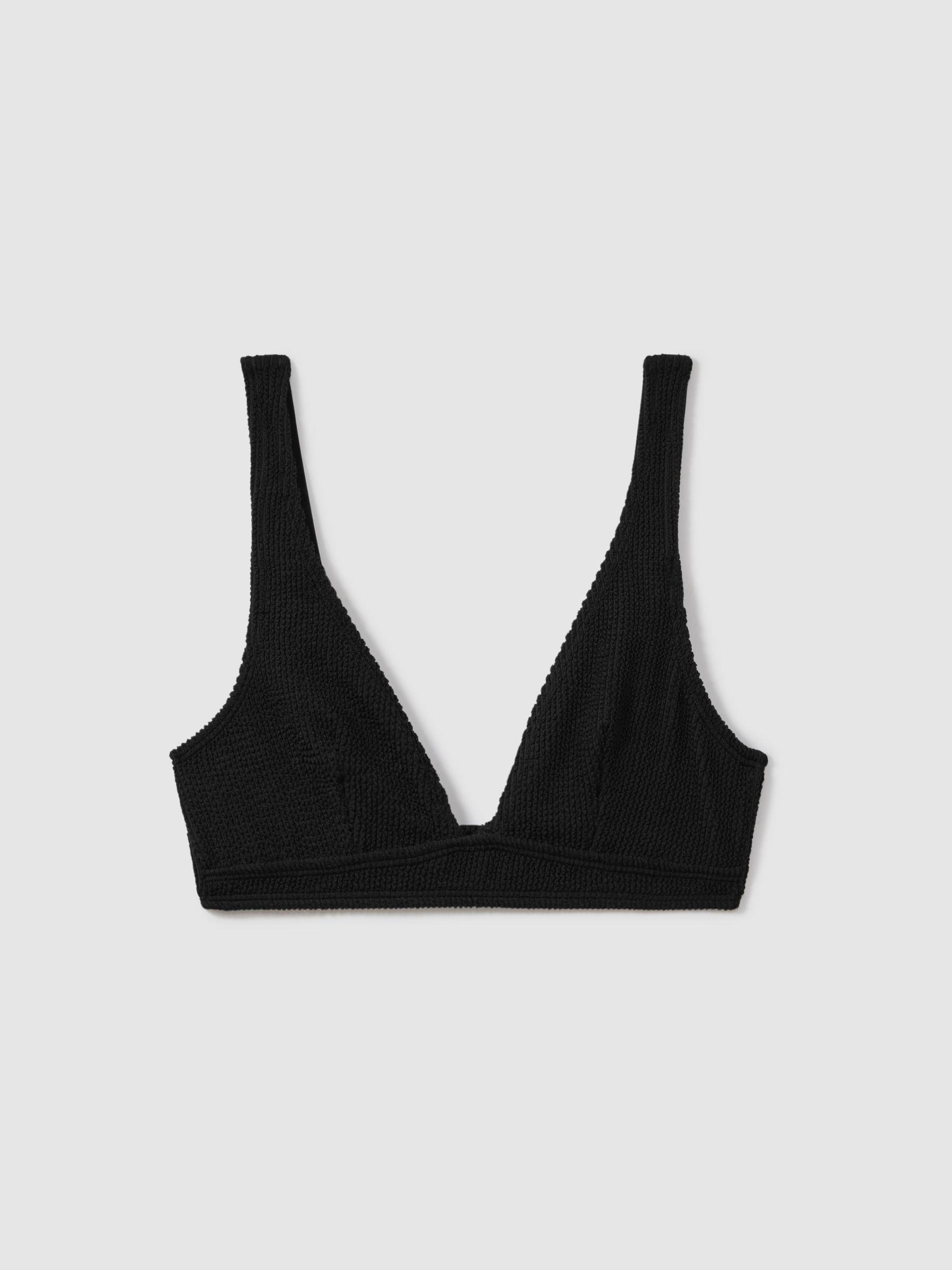 Good American Always Fits Textured Bikini Top in Black Product Image