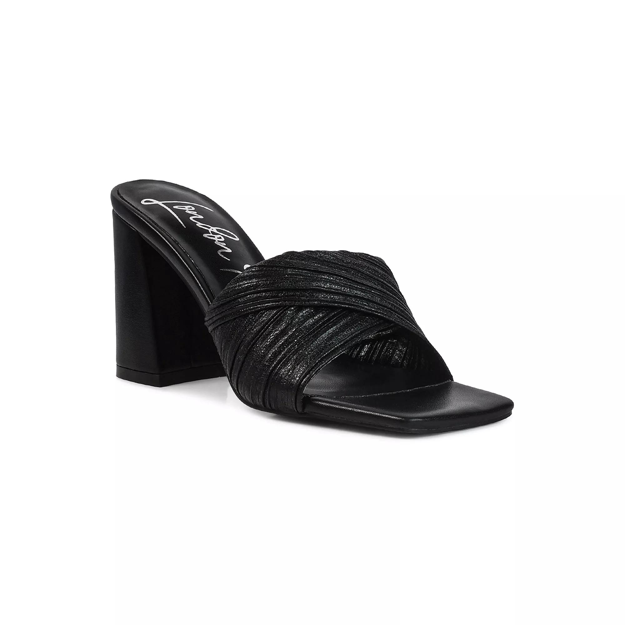 London Rag Salty You Women's Heeled Slide Sandals, Size: 9, Black Product Image