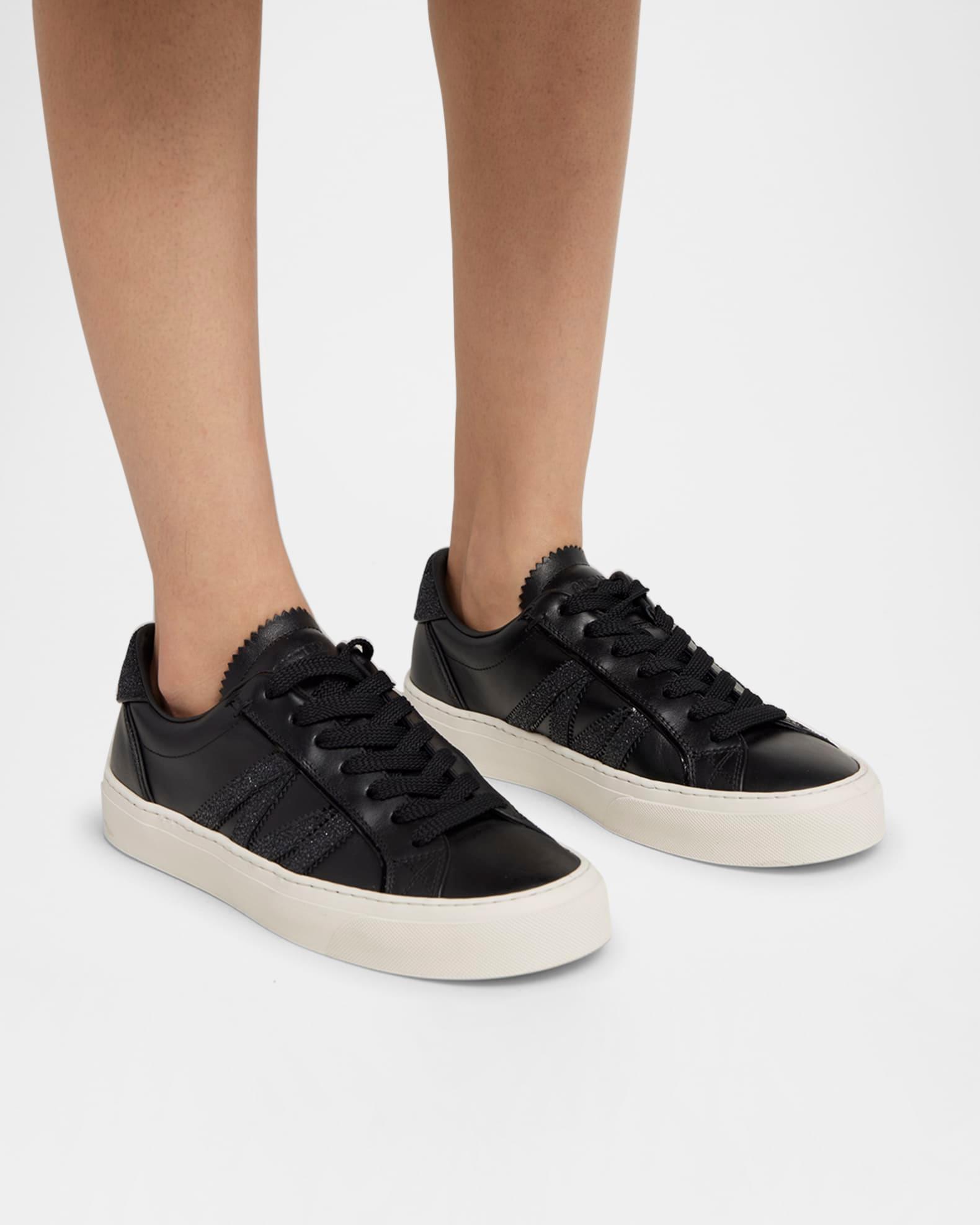 Monaco 2 Low-Top Glitter Leather Sneakers Product Image